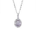 Damen elegante Halskette mit kunstvollem blauen Edelstein und funkelnden Kristallverzierungen Shop Nory