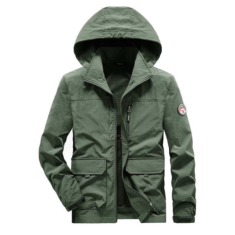 Herren Ultraleichte Kapuzen-Fieldjacke mit Mesh-Innenfutter und Mehrfach-Taschen Shop Nory
