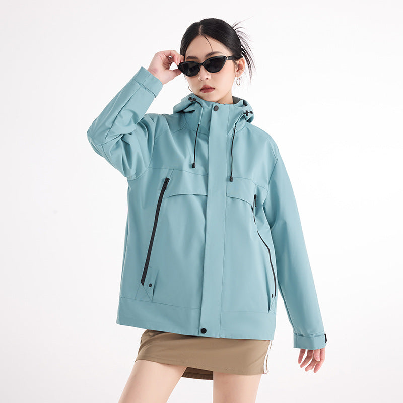 Damen technische wasserdichte Oversize-Parka mit Kapuze und verdeckten Reißverschlusstaschen Shop Nory