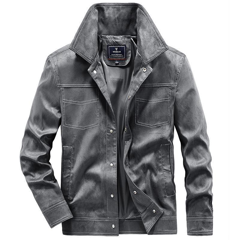 Herren Wildlederoptische Truckerjacke mit Druckknopfverschluss Shop Nory