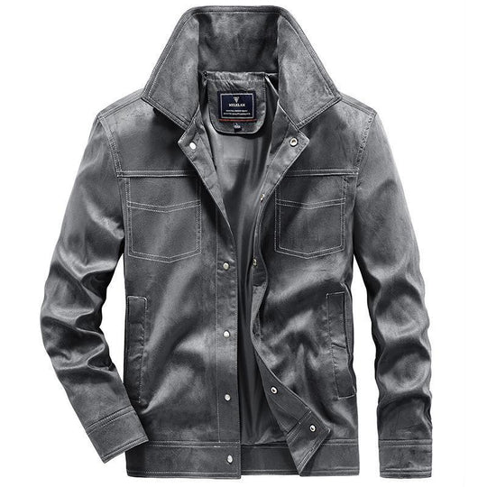 Herren Wildlederoptische Truckerjacke mit Druckknopfverschluss Shop Nory