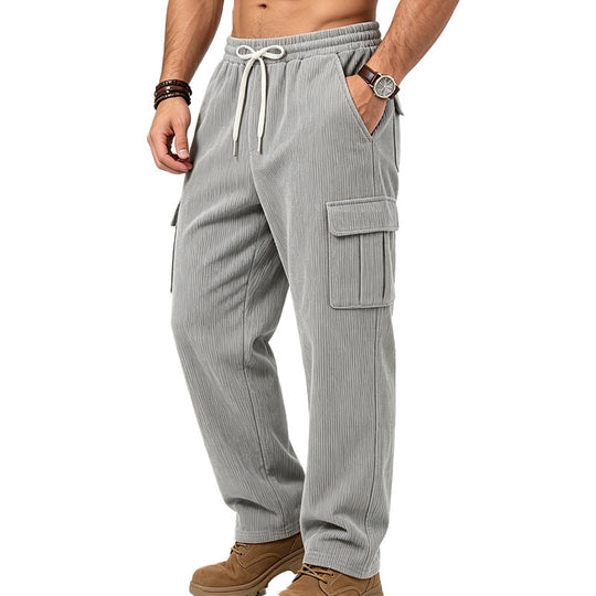 Herren Cord-Cargo-Hose mit Tunnelzug, geradem Schnitt und Multifach-Taschen Shop Nory