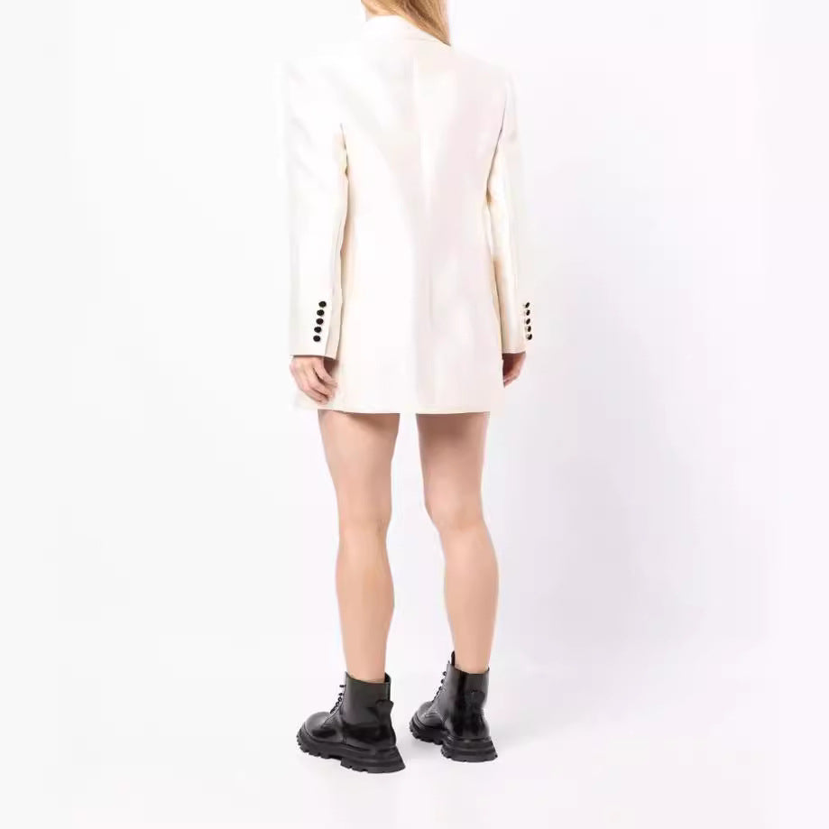 Damen Kurz-Blazerkleid im Smokingstil mit Schalkragen und Doppelreihe Shop Nory