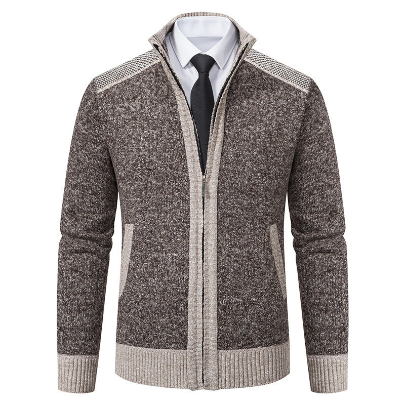 Herren Strickjacke mit hohem Kragen