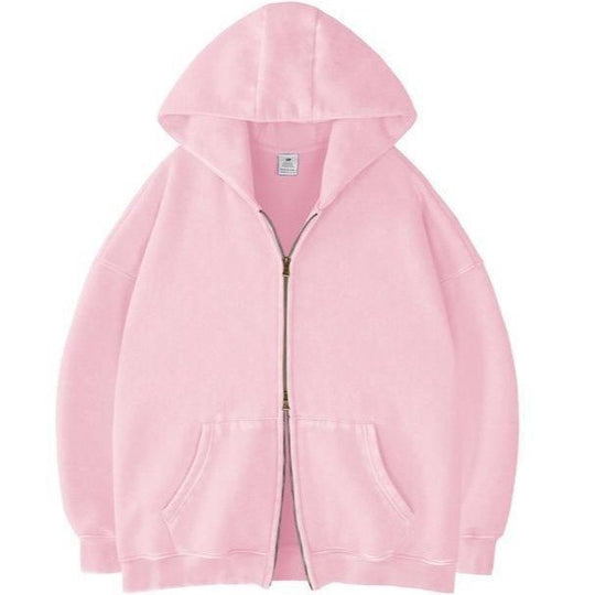 Unisex Oversized Kapuzenjacke mit Doppelreißverschluss und Kängurutaschen Shop Nory