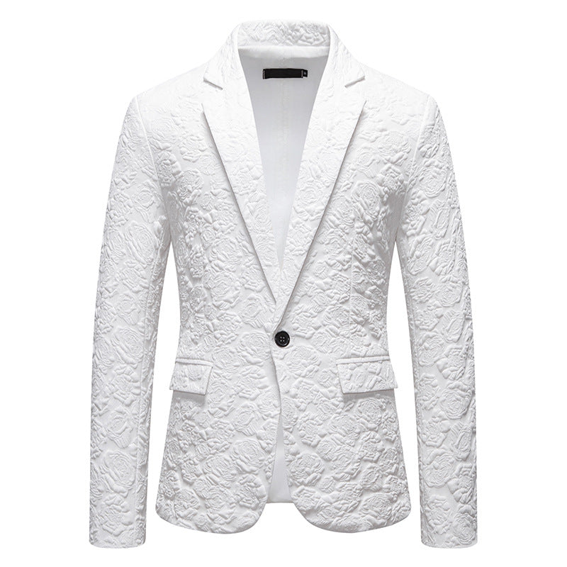 Herren strukturiertes Business-Sakko mit floraler Jacquardstruktur und Slim-Fit Shop Nory