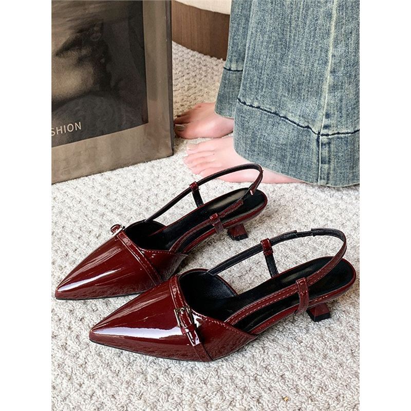 Damen spitze Slingback Ballerinas mit eleganter Schnalle
