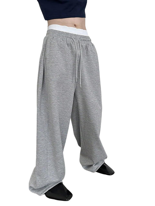 Unisex weite Sweatpants mit elastischem Bund, breitem Bein, Kordelzug und verdeckten Seitentaschen Shop Nory