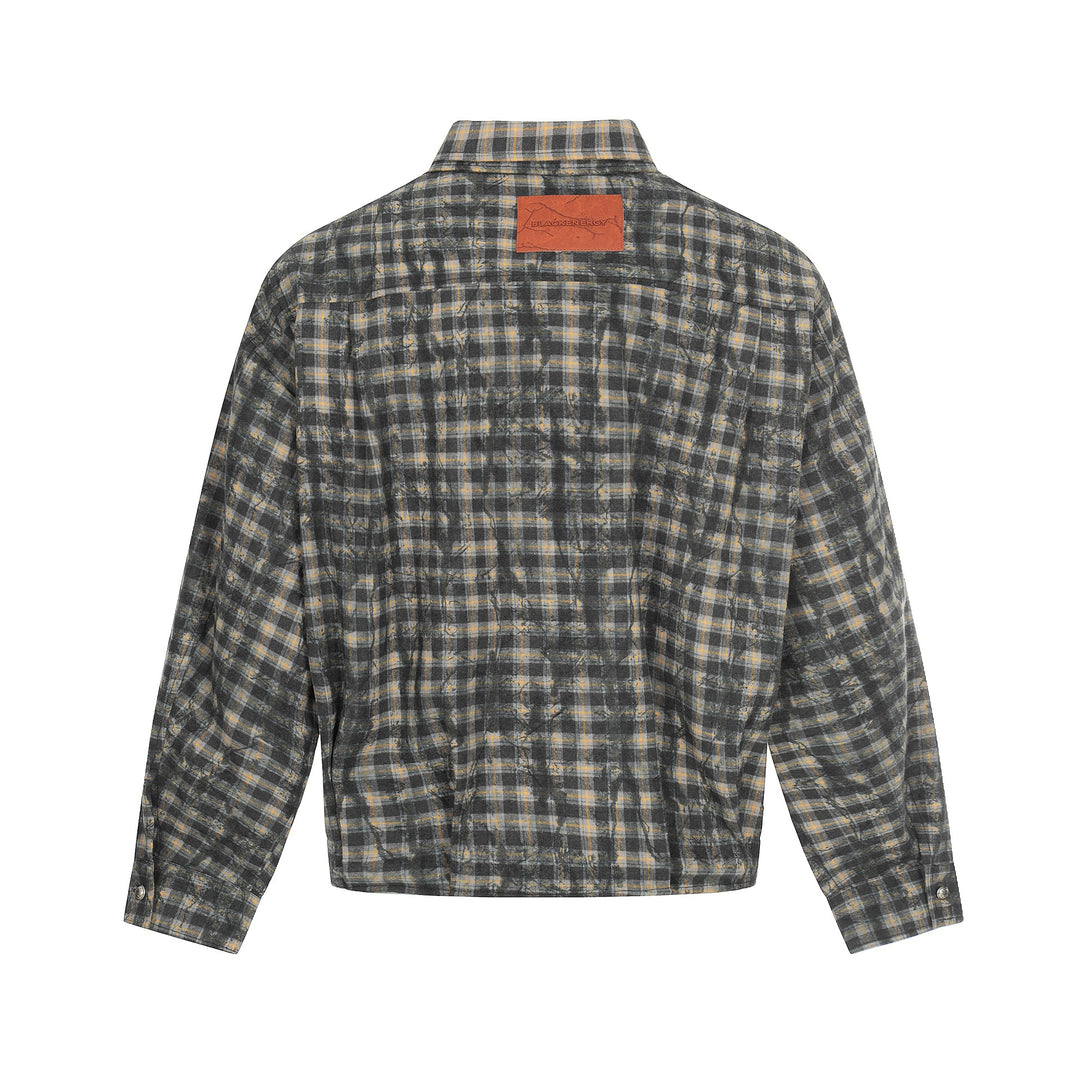 Herren Oversized Karo-Overshirt im Blousonstil mit distressed Finish Shop Nory
