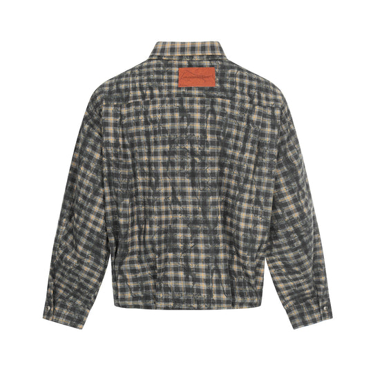 Herren Oversized Karo-Overshirt im Blousonstil mit distressed Finish Shop Nory