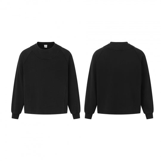 Unisex Boxy‑Sweatshirt mit Raglanärmeln, Rundhalsausschnitt und dekorativer Passe Shop Nory