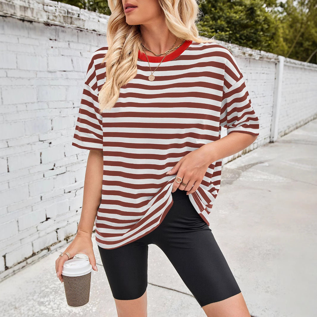 Damen Übergrößen T-Shirt mit Streifenmuster