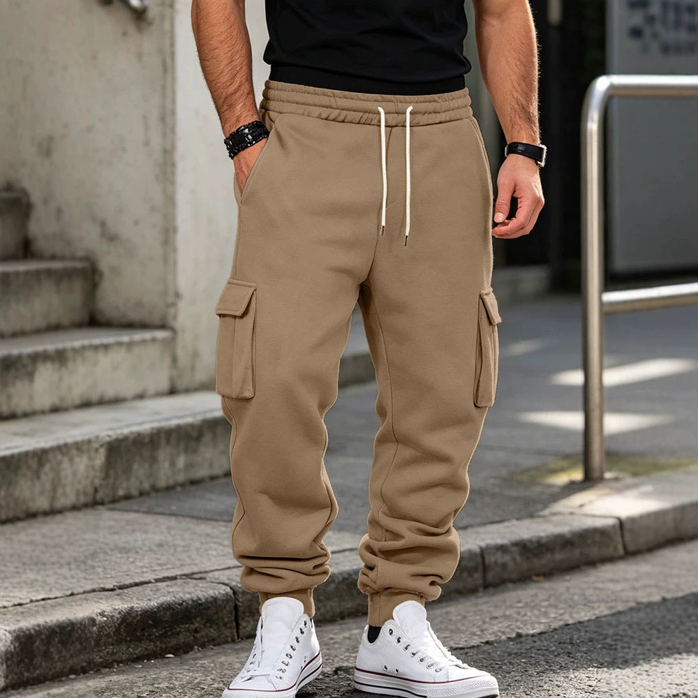 Herren Cargo-Jogginghose aus Baumwollfleece mit elastischem Bund und Beinbündchen Shop Nory