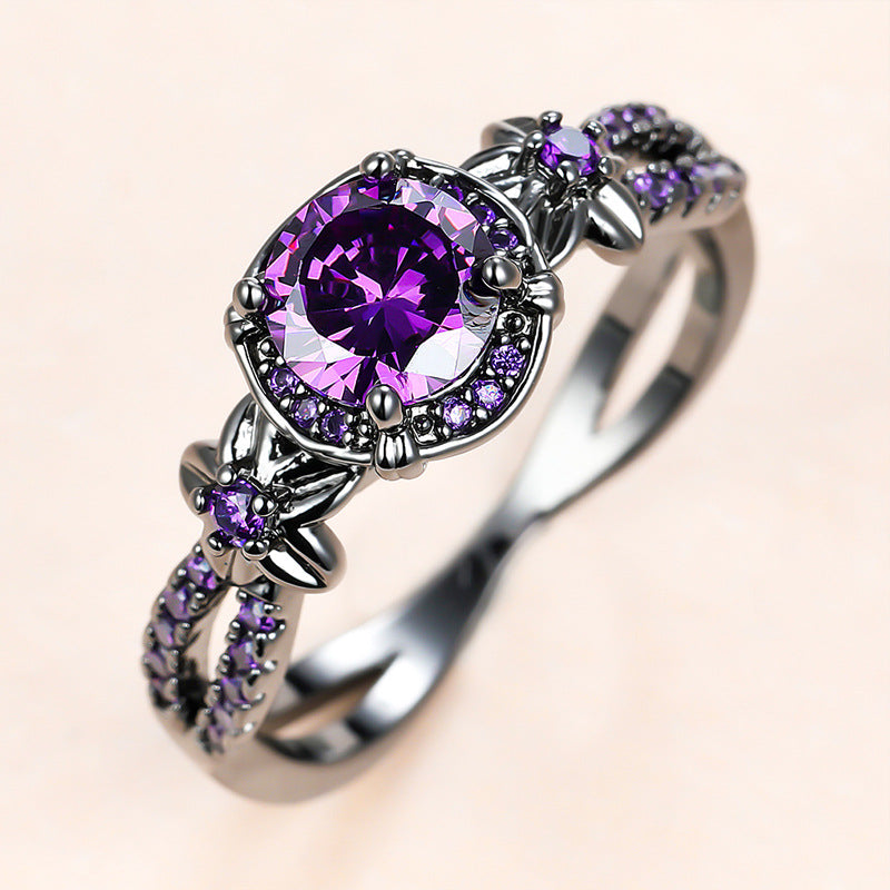 Damen Ring mit luxuriösem, facettiertem Kaffeeschimmer und floralen Akzenten Shop Nory