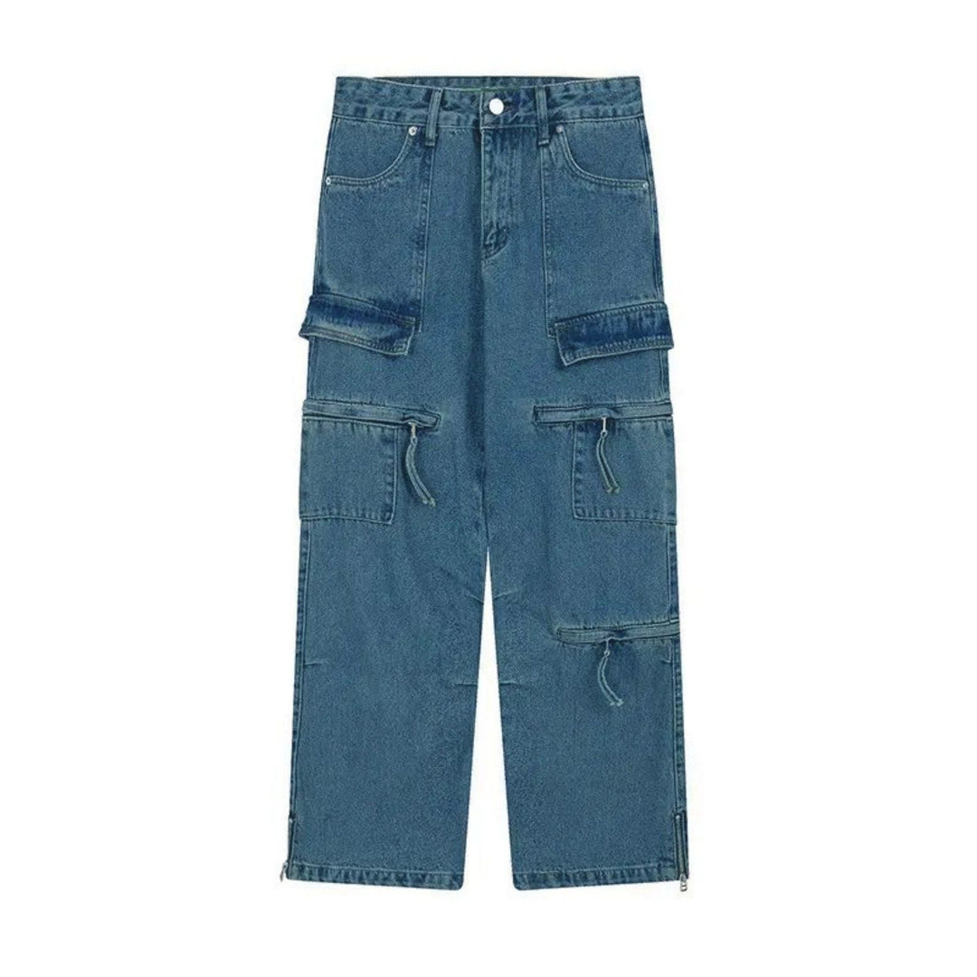 Herren Modische Cargo-Jeans mit Reißverschlüssen Shop Nory