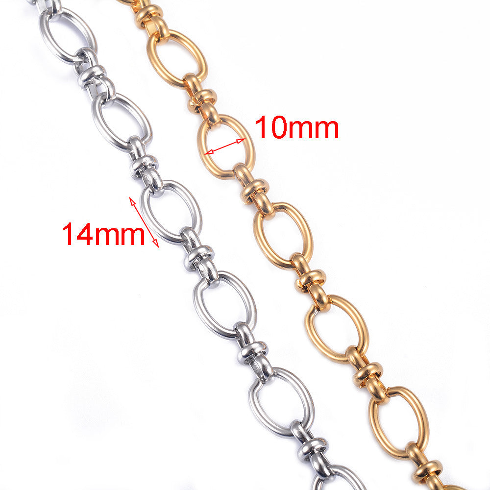 Damen elegante Kette mit ovalen Gliedern Shop Nory