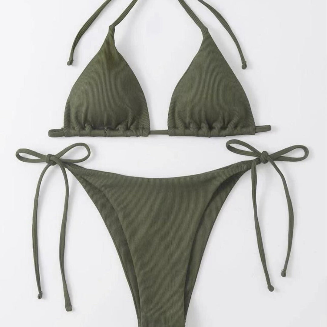 Damen Triangel-Bikini mit verstellbaren Schnüren Shopnory