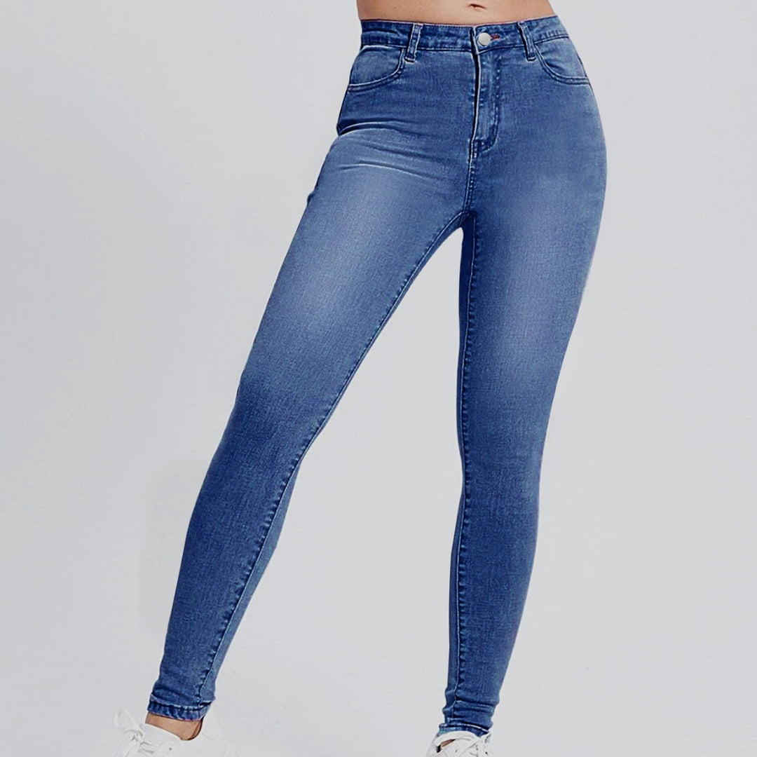 Damen Hochgeschnittene elastische Skinny-Jeans mit hoher Taille und Slim-Fit Shop Nory
