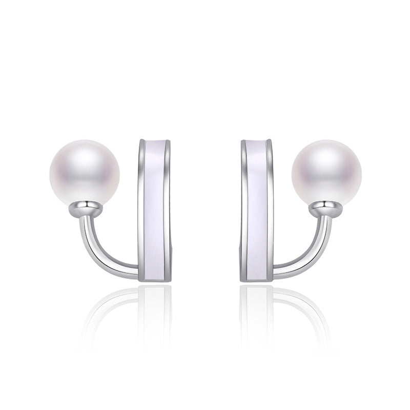 Damen Ohrstecker mit elegantem Perlendesign und modernem Rahmen Shop Nory