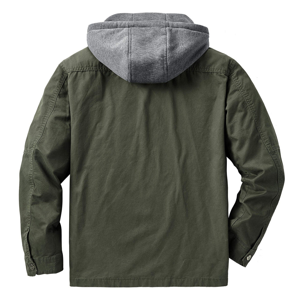 Herren vielseitige Übergangsjacke mit integrierter Kapuze und praktischen Taschen
