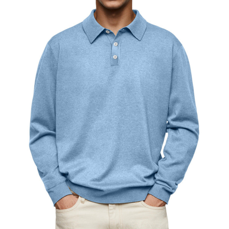 Herren Feinstrick-Poloshirt mit Knopfleiste und Rippbündchen Shop Nory