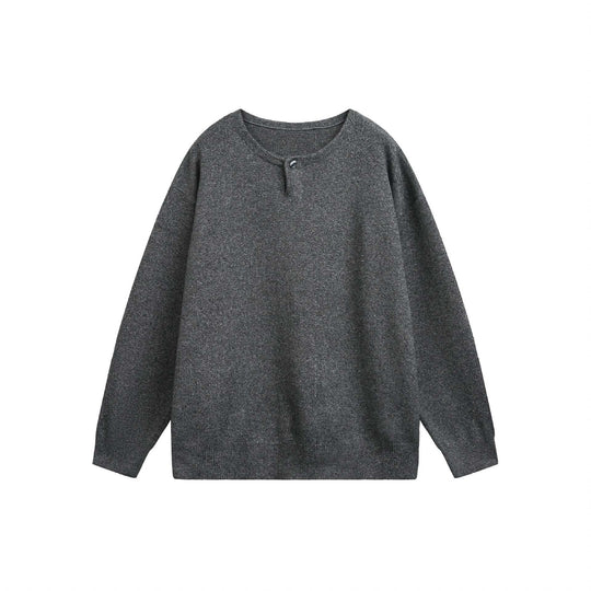 Damen Oversize-Strickpullover mit Knopfdetail am Rundhalsausschnitt Shop Nory