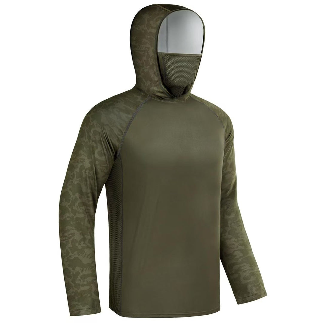 Herren Sportliches Funktionsshirt mit Kapuze und Gesichtsschutz