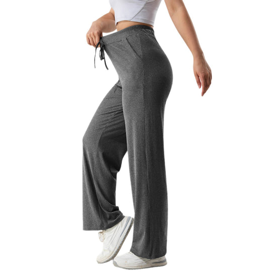 Damen weite Jersey-Loungehose mit hohem Komfortbund und Seitentaschen Shopy Nory