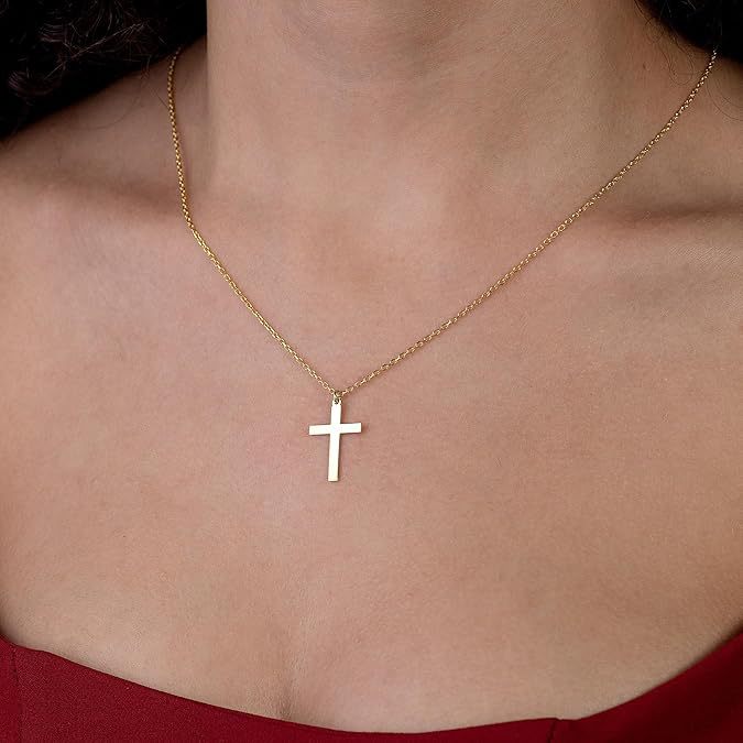 Damen Kreuzanhänger Halskette aus hochwertigem Edelstahl Shop Nory