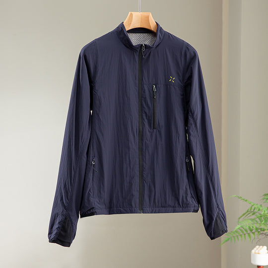 Herren Ultraleichte Wind- und Regenjacke mit durchgehendem Reißverschluss, Brusttasche und atmungsaktivem Meshfutter Shop Nory