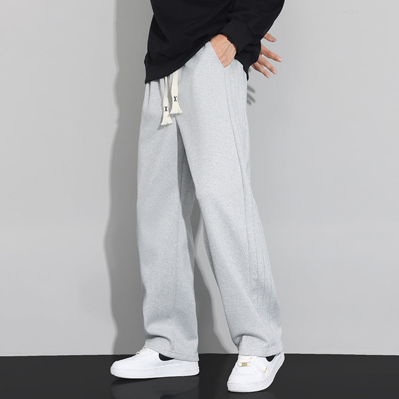 Herren Locker-weit geschnittene Lounge-Jogginghose mit Baumwoll-Fleece-Innenfutter und verstellbarem Kordelzug Shop Nory