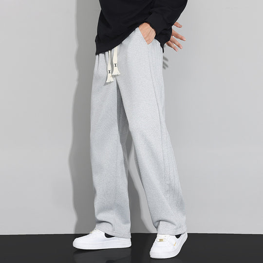 Herren Locker-weit geschnittene Lounge-Jogginghose mit Baumwoll-Fleece-Innenfutter und verstellbarem Kordelzug Shop Nory