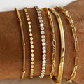 Damen Armreifen-Set mit funkelnden Zirkonia und eleganten Kettendesigns Shop Nory