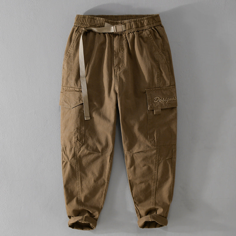 Herren Cargohose im Military-Look mit verstärkten Knien und elastischem Beinabschluss Shop Nory