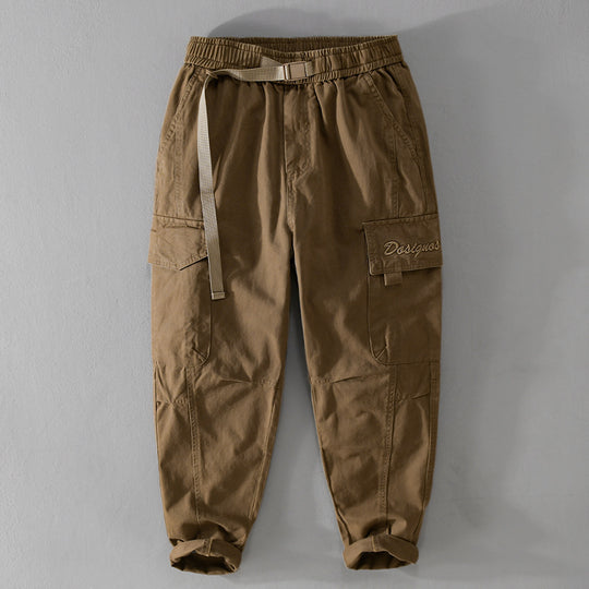 Herren Cargohose im Military-Look mit verstärkten Knien und elastischem Beinabschluss Shop Nory