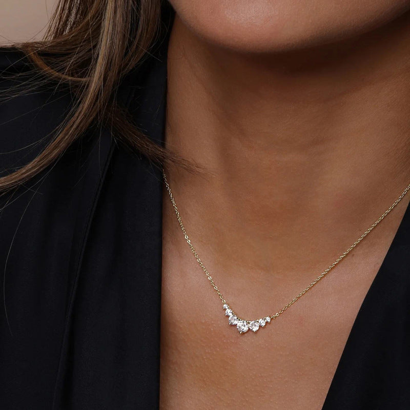 925 Sterling Silber Zirkon Kabelkette Geometrische Halskette | Shop Nory