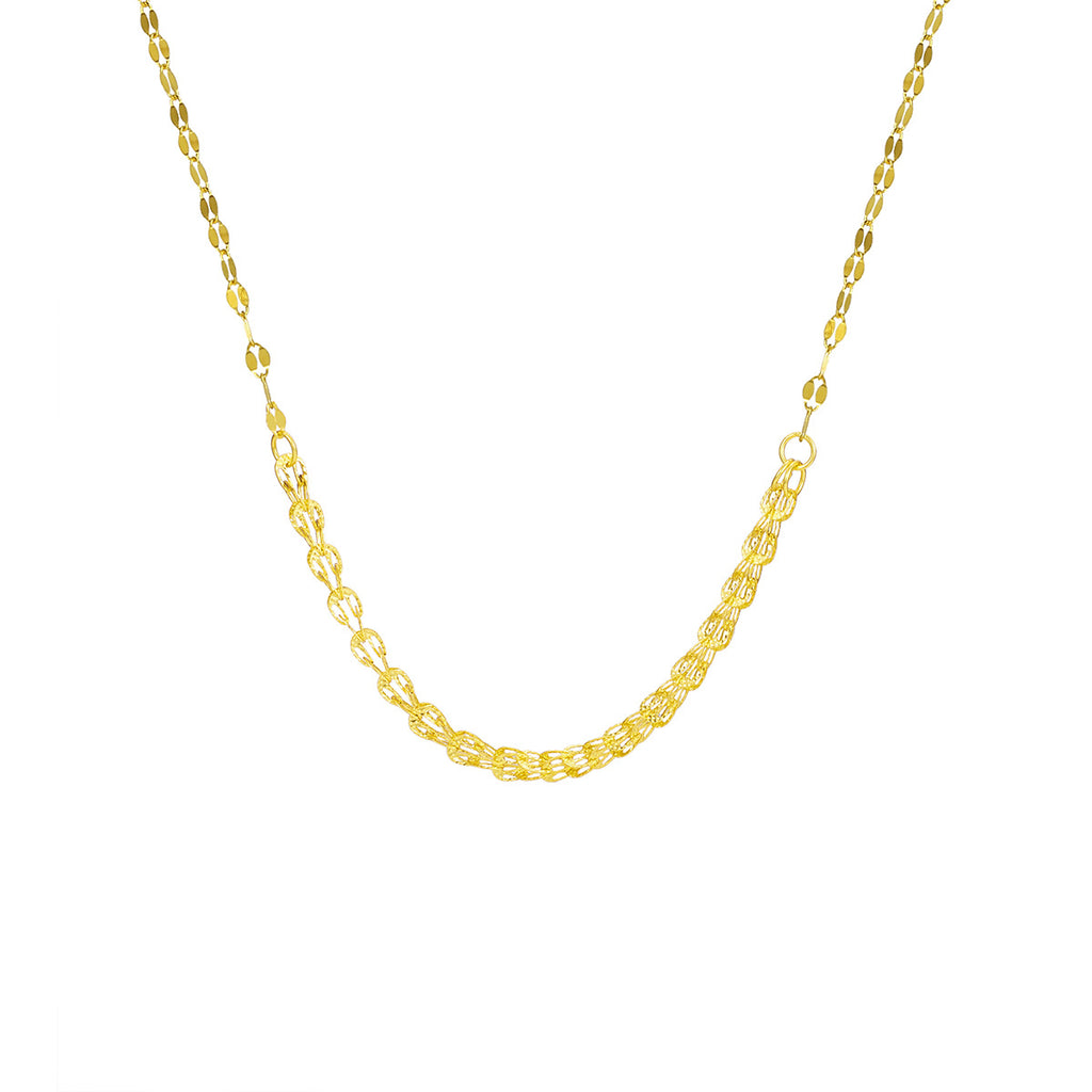 Damen Halskette aus filigranem, hochwertigem Metall mit strukturiertem Design Shop Nory
