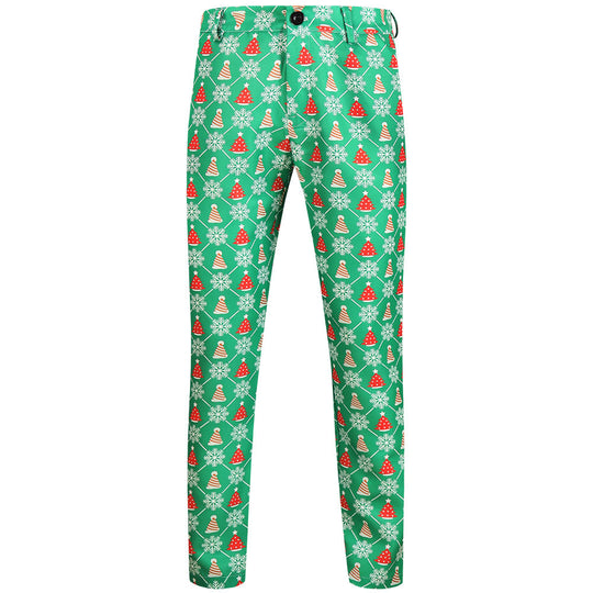 Herren Weihnachtliche Slim‑Fit Chinohose mit Allover-Santa‑Print und Stretchkomfort Shop Nory