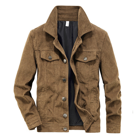 Herren Cordjacke im Truckerstil mit Feincordstruktur und Druckknopfverschluss Shop Nory