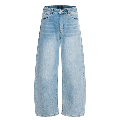 Damen Weite Cropped-Denim-Culotte mit hoher Taille und Fünf‑Taschen‑Details Shop Nory