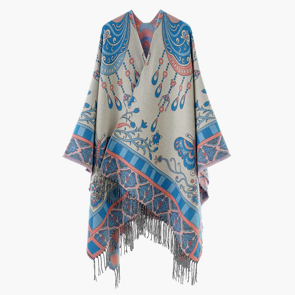 Damen Jacquard‑Überwurf im Wandteppich‑Jacquard mit Fransensaum Shop Nory