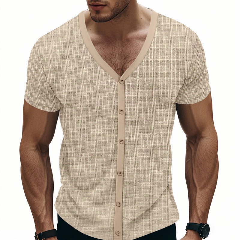 Herren kurzärmliges Hemd mit strukturiertem Design