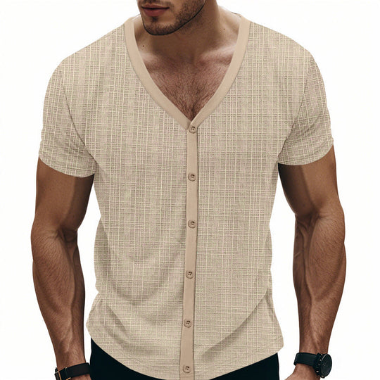 Herren kurzärmliges Hemd mit strukturiertem Design