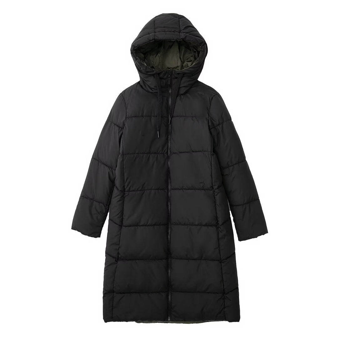 Damen langer gesteppter Winterparka mit Kapuze Shop Nory