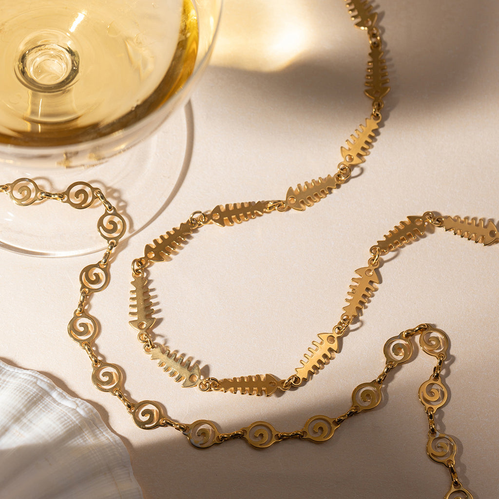 Damen Halskette mit spiralförmigem Design aus hypoallergenem Edelstahl Shop Nory