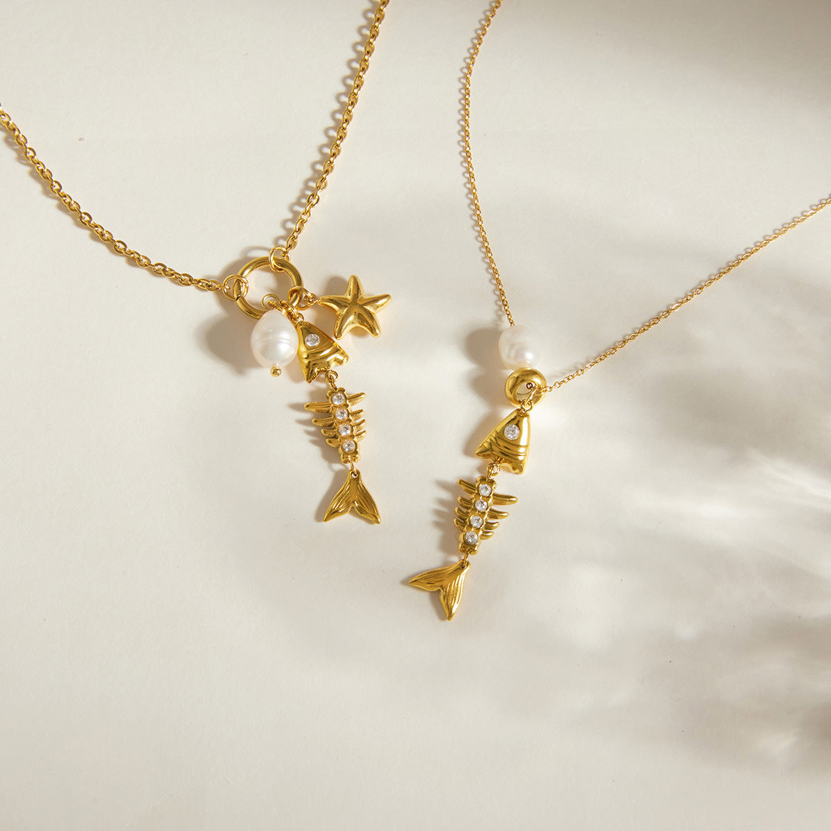 Damen Halskette mit Fisch-Design und hochwertigem Edelstahl Shop Nory