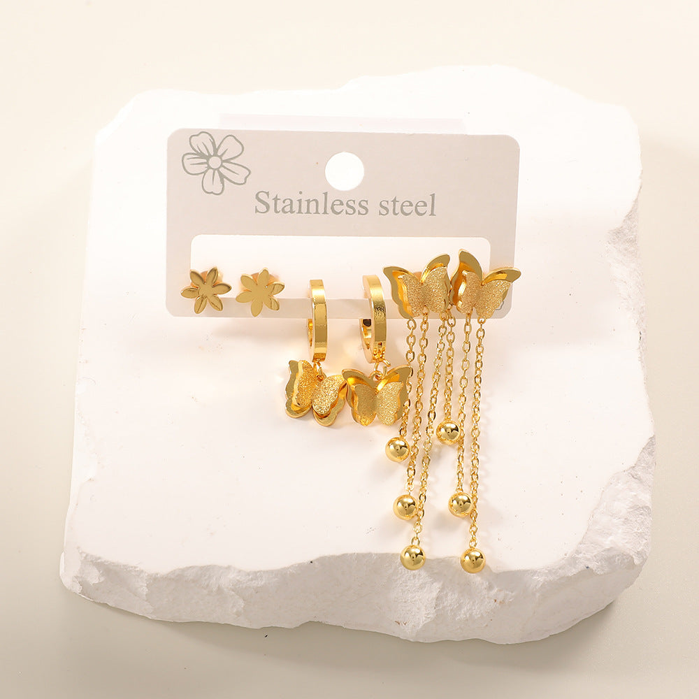 Damen Ohrringe Set mit verspieltem Stern- und Mond-Motiv Shop Nory
