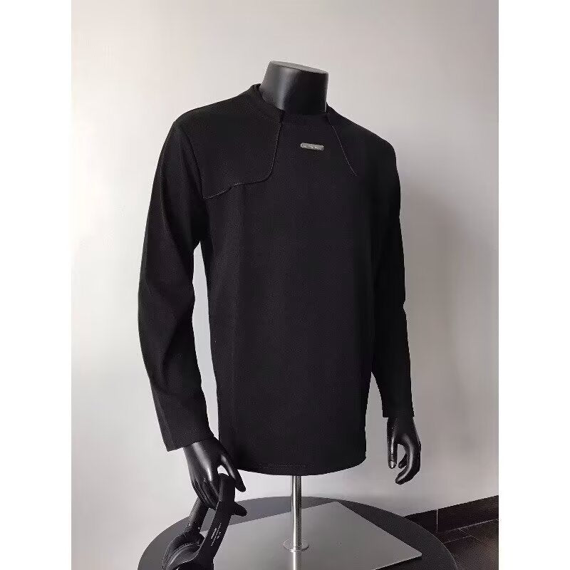 Herren Langärmeliges Urbanes Sweatshirt mit strukturierter Schulterpasse und Stehkragen Shop Nory