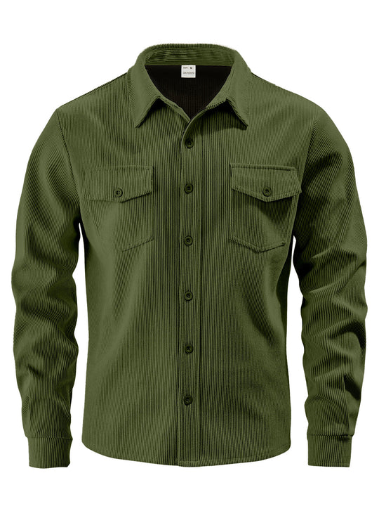 Herren Kordhemdjacke aus breitem Cord mit Pattentaschen und Hemdkragen Shop Nory