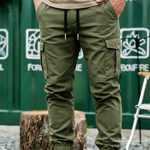 Herren Tapered Cargo-Jogginghose mit Tunnelzug, elastischen Bündchen & Mehrfachtaschen Shop Nory